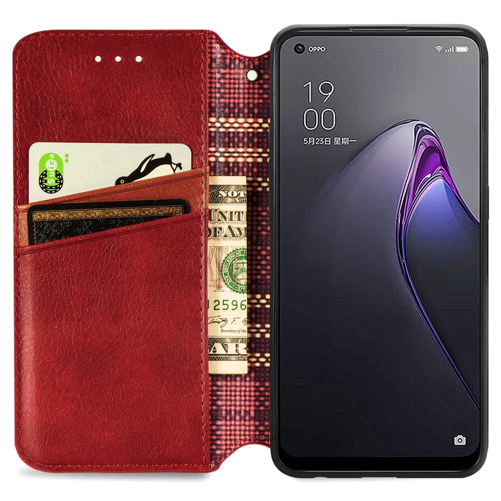For Oppo Reno8 5G (Global Version) Imprinting Rhombus Flip Leather Phone Protective Case Stand Wallet Magnetic Auto-Absorbed Cover For Oppo Reno8 5G (Global Version) Imprinting Rhombus Flip Leather Phone Protective Case Stand Wallet Magnetic Auto-Absorbed Cover